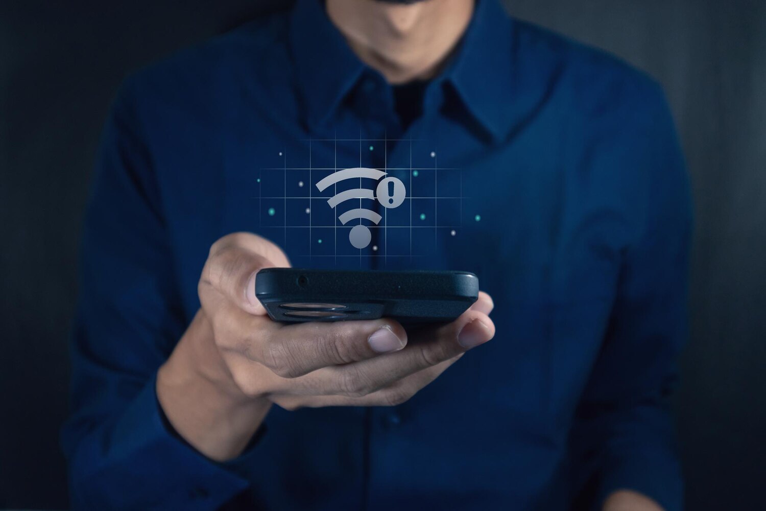 man using smartphone with no internet connection screen no internet access bad connection 736990 1587